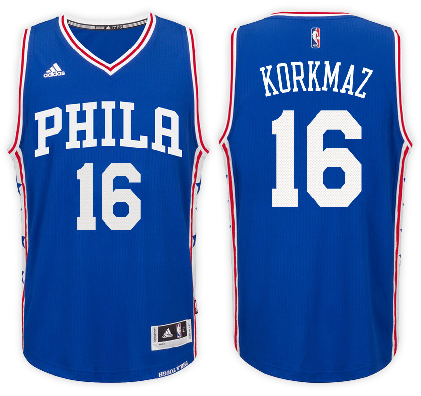 Men 76ers Furkan Korkmaz #16 NBA Swingman Road Royal Jersey