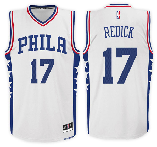 Men 76ers J J Redick NBA Swingman Road White Jersey