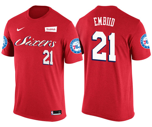 Men 76ers Joel Embiid #21 New Season Statement Red Jersey