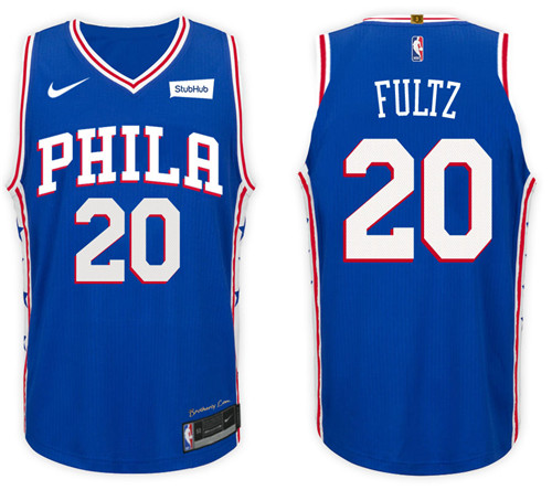 Men 76ers Markelle Fultz #20 NBA 2017 18 New Season Royal Jersey