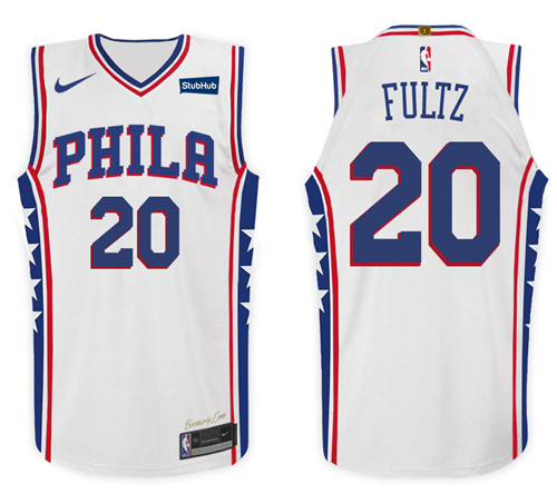 Men 76ers Markelle Fultz #20 NBA 2017 18 New Season White Jersey