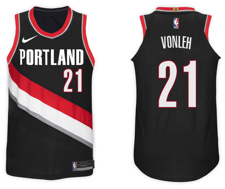 Men Blazers Noah Vonleh #21 2017 18 New Season Black Jersey