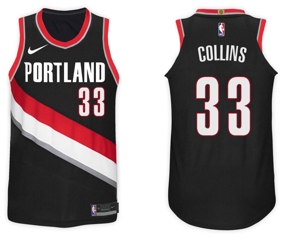 Men Blazers Zach Collins #33 2017 18 New Season Black Jersey