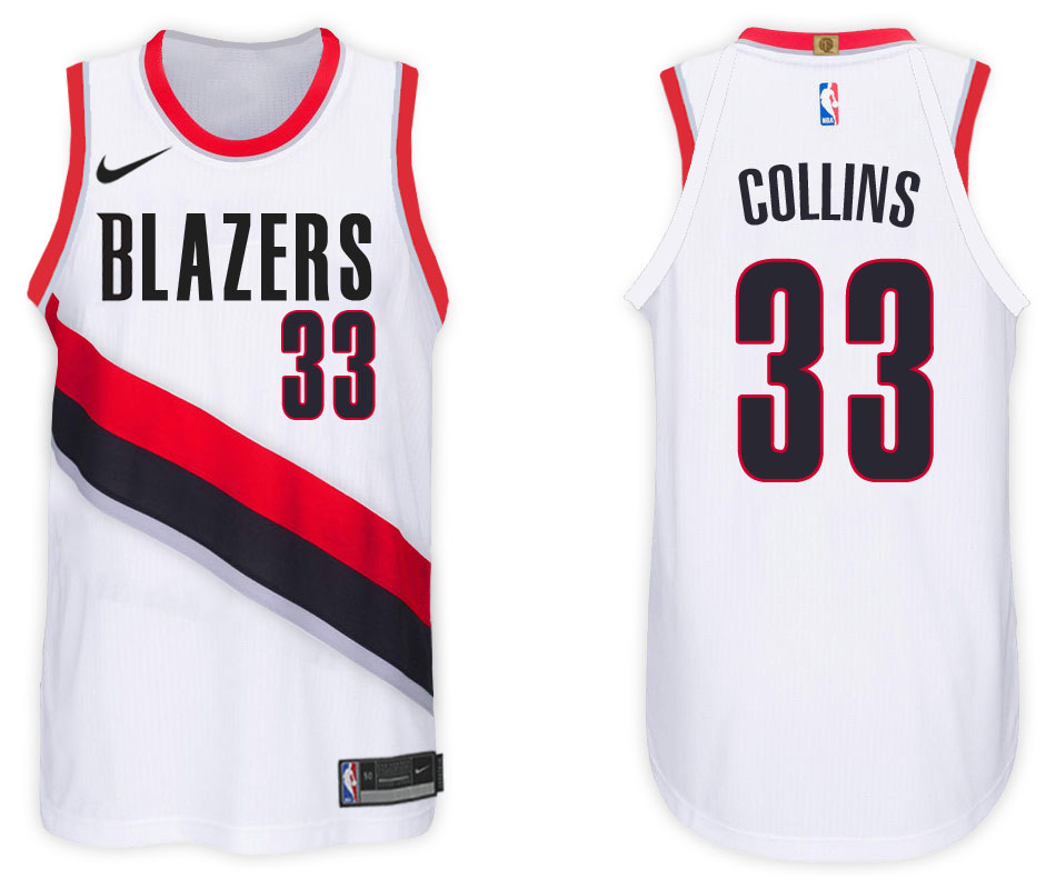 Men Blazers Zach Collins #33 2017 18 New Season White Jersey