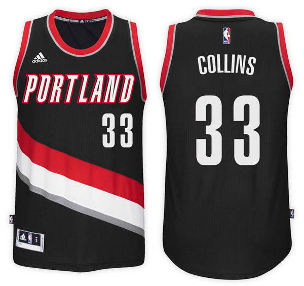 Men Blazers Zach Collins NBA Swingman Road Black Jersey