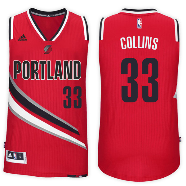 Men Blazers Zach Collins NBA Swingman Road Red Jersey