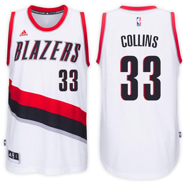 Men Blazers Zach Collins NBA Swingman Road White Jersey