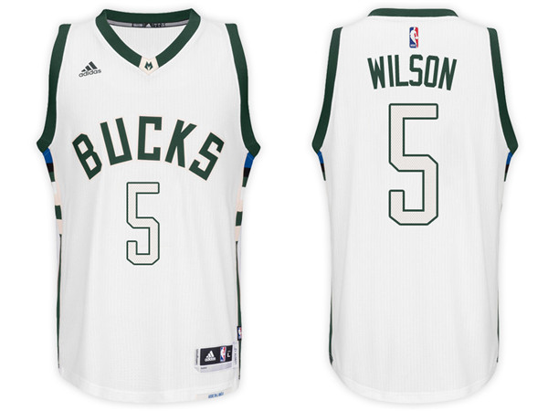 Men Bucks D J Wilson NBA Swingman Road White Jersey