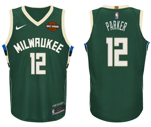 Men Bucks Jabari Parker #12 NBA 2017 18 New Season Green Jersey