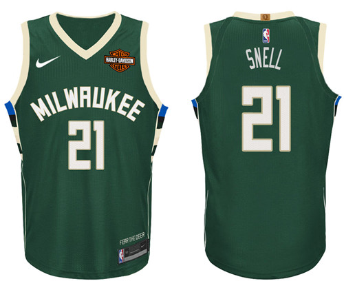 Men Bucks Tony Snell #21 NBA 2017 18 New Season Green Jersey