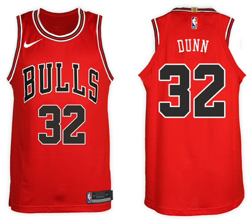 Men Bulls Kris Dunn #32 2017 18 New Season Red Jersey