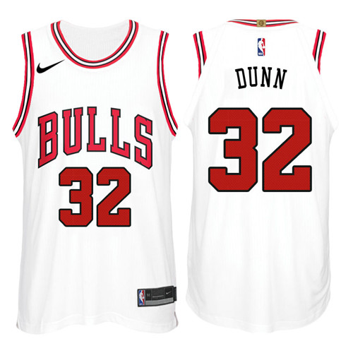 Men Bulls Kris Dunn #32 2017 18 New Season White Jersey