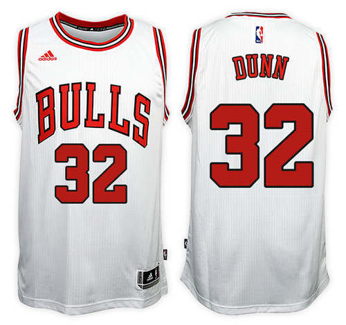 Men Bulls Kris Dunn #32 Home White Jersey