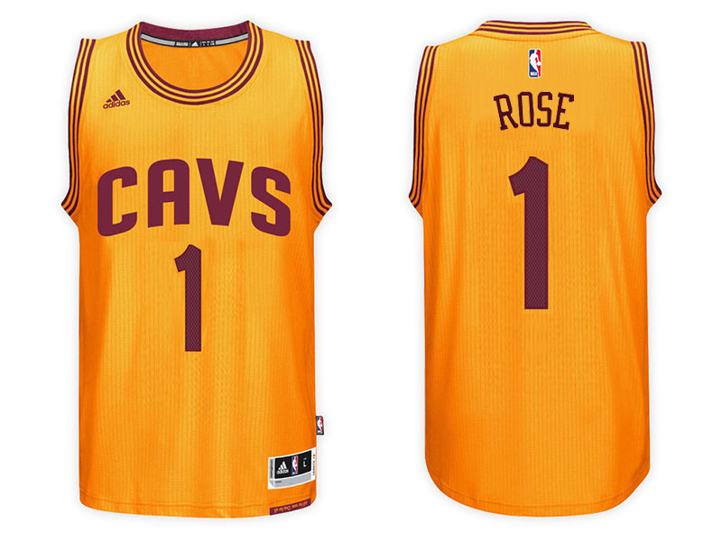 Men Cavaliers Derrick Rose NBA Swingman Road Gold Jersey