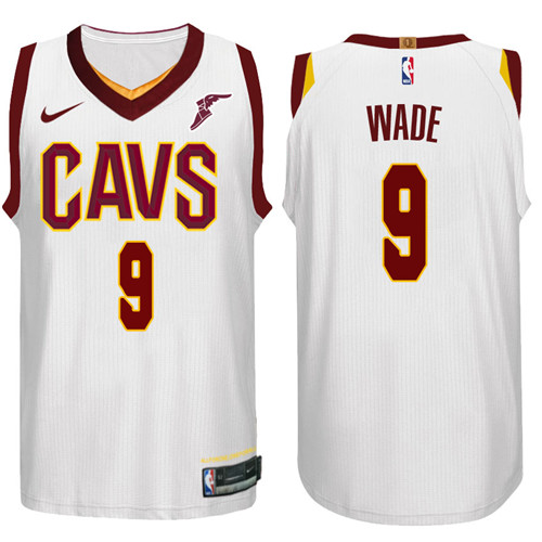 Men Cavaliers Dwyane Wade #9 2017 18 New Association White Jersey