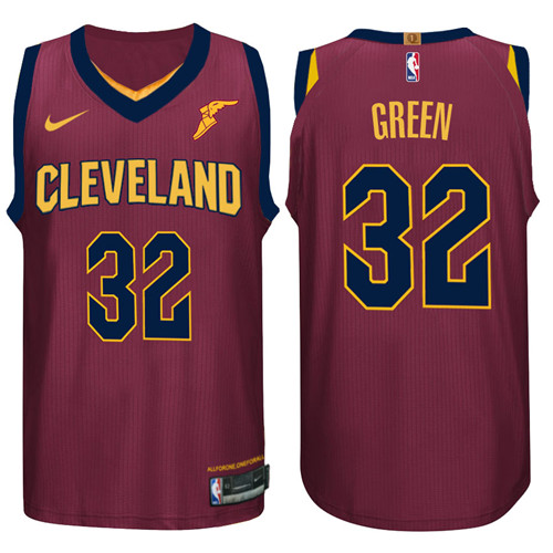 Men Cavaliers Jeff Green #32 Performance Basketball Wine Jersey