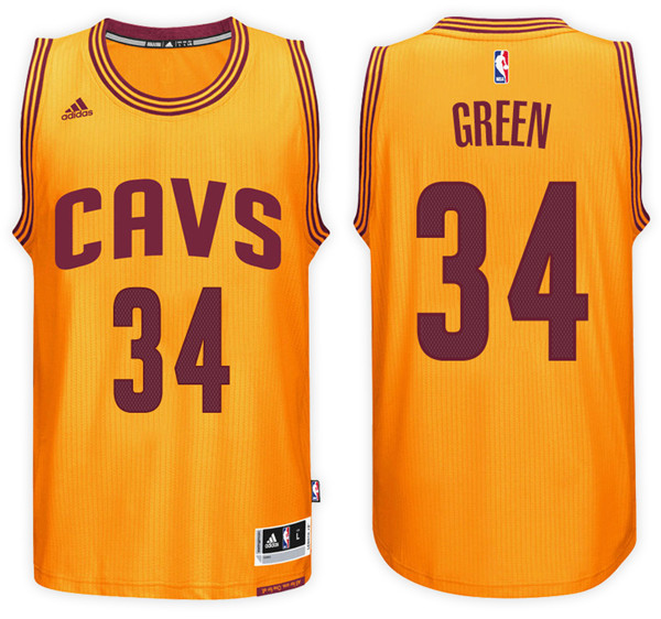 Men Cavaliers Jeff Green NBA Swingman Road Gold Jersey