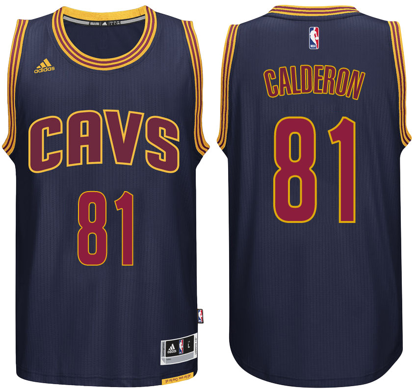 Men Cavaliers Jose Calderon #81 NBA Swingman Road Navy Jersey