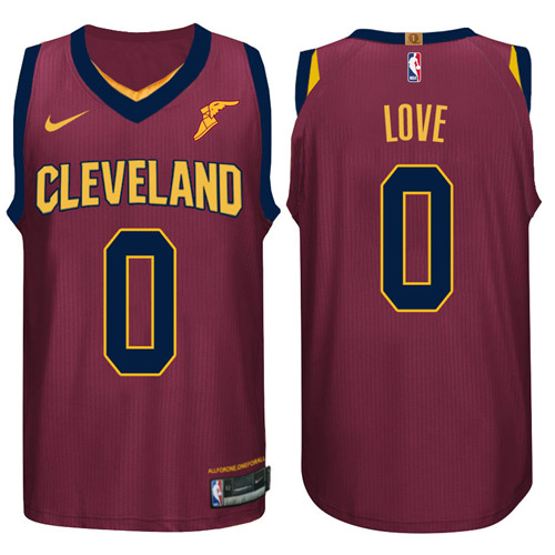 Men Cavaliers Kevin Love #0 Performance Basketball Wine Jersey