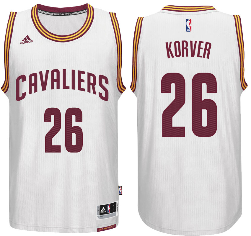 Men Cavaliers Kyle Korver NBA Swingman Road White Jersey