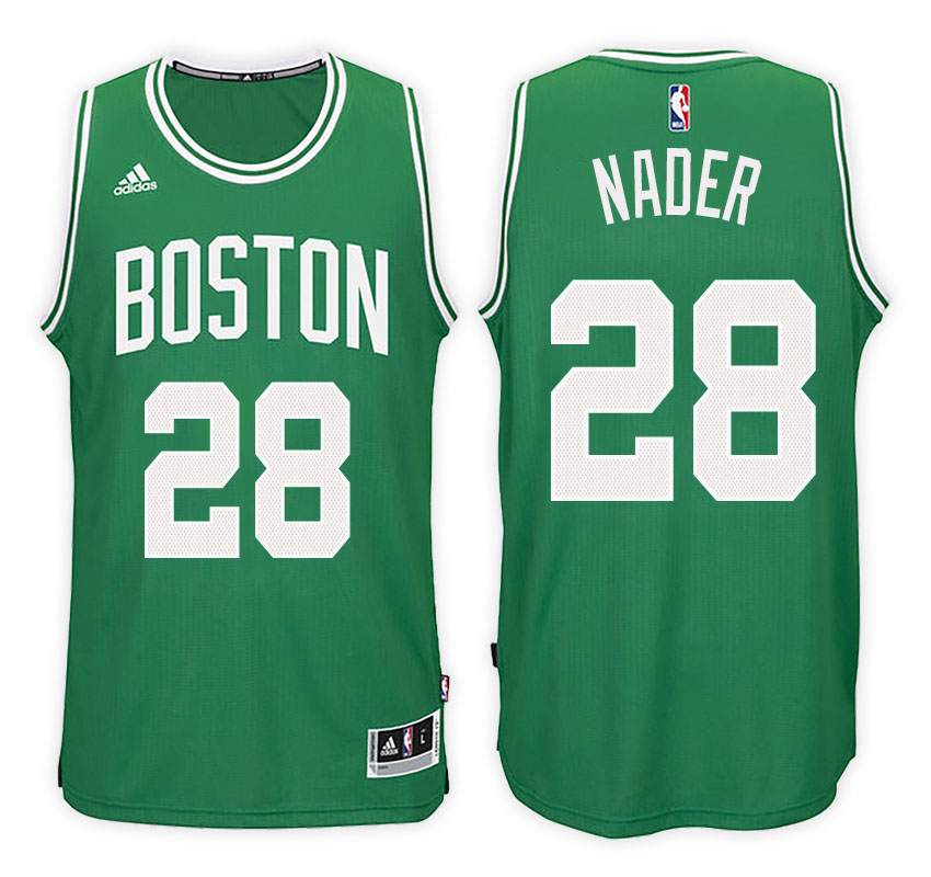 Men Celtics Abdel Nader #28 Road Kelly Green Jersey