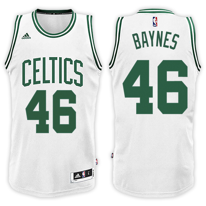 Men Celtics Aron Baynes #46 NBA Swingman Road White Jersey