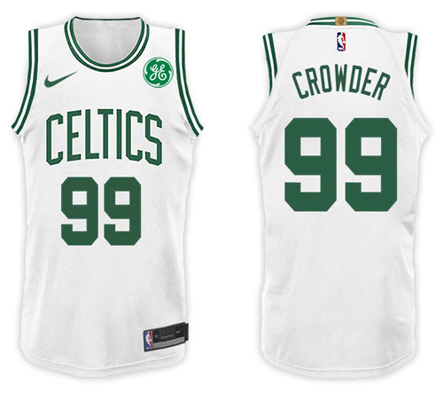 Men Celtics Jae Crowder #99 NBA 2017 18 New Season White Jersey