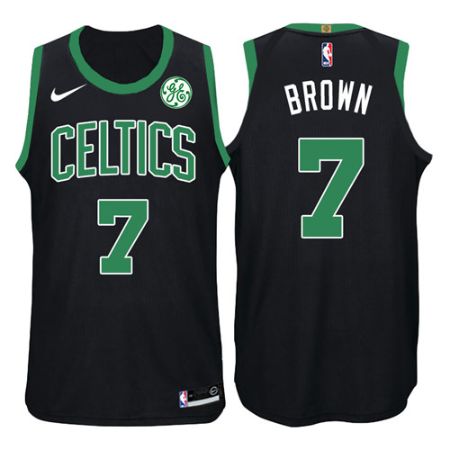 Men Celtics Jaylen Brown #7 2017 18 Mindset Black Jersey