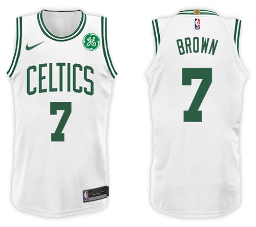 Men Celtics Jaylen Brown #7 NBA 2017 18 New Season White Jersey