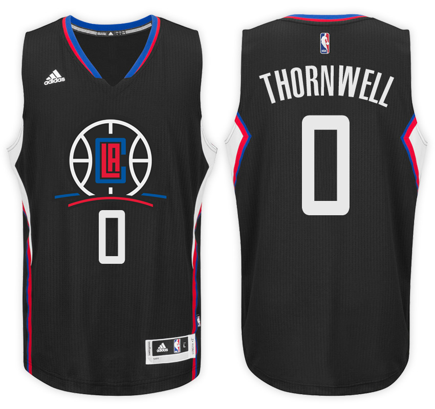 Men Clippers Sindarius Thornwell Swingman Road Black Jersey