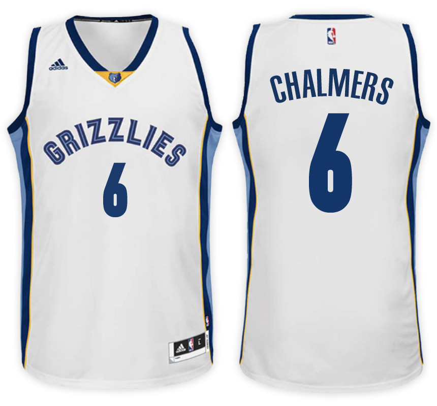 Men Grizzlies Mario Chalmers NBA Swingman Road White Jersey