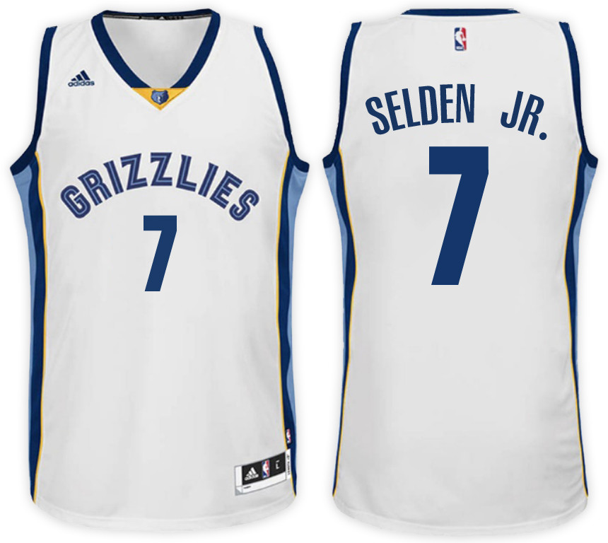 Men Grizzlies Wayne Selden Jr. NBA Swingman Road White Jersey