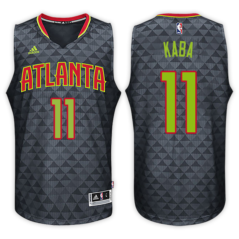 Men Hawks Alpha Kaba NBA Swingman Road Black Jersey