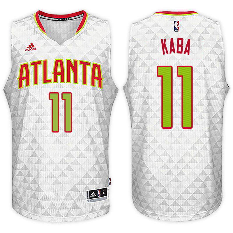 Men Hawks Alpha Kaba NBA Swingman Road White Jersey