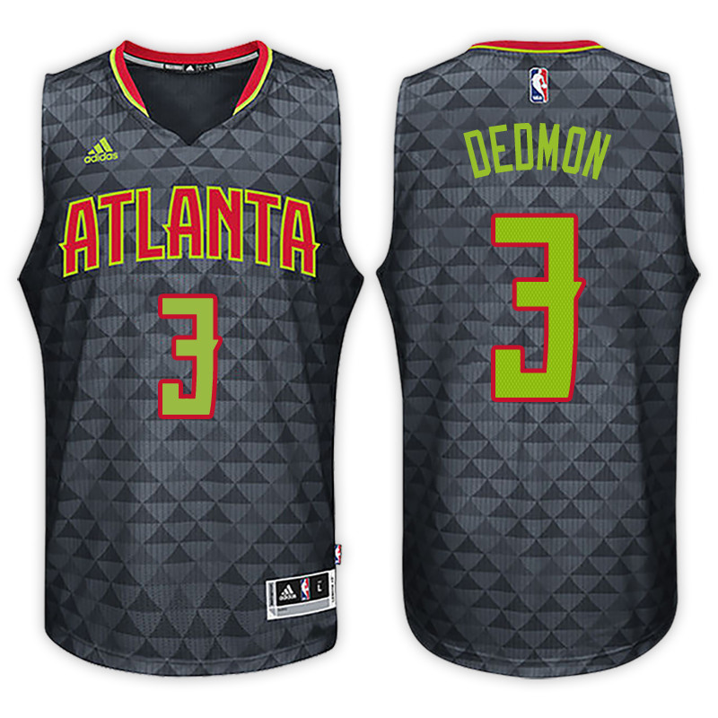 Men Hawks Dewayne Dedmon NBA Swingman Road Black Jersey