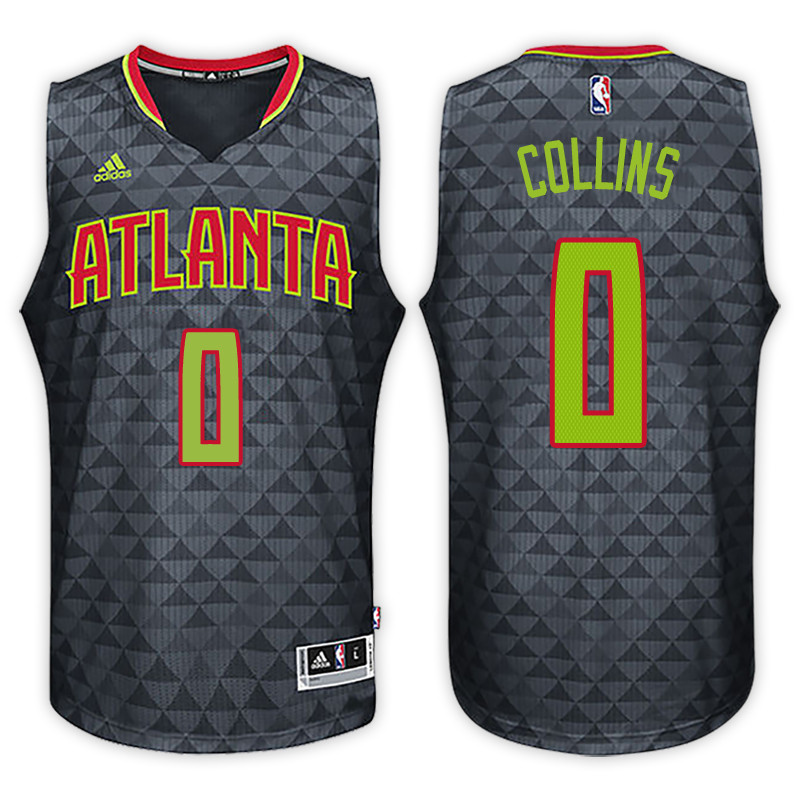 Men Hawks John Collins NBA Swingman Road Black Jersey