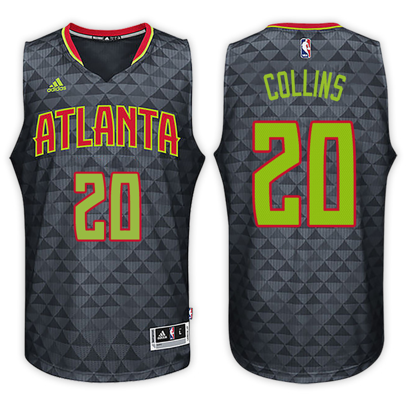 Men Hawks John Collins Swingman Road Black Jersey