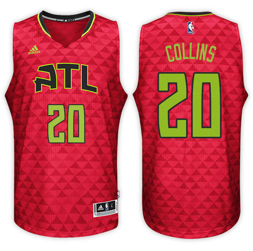 Men Hawks John Collins Swingman Road Red Jersey