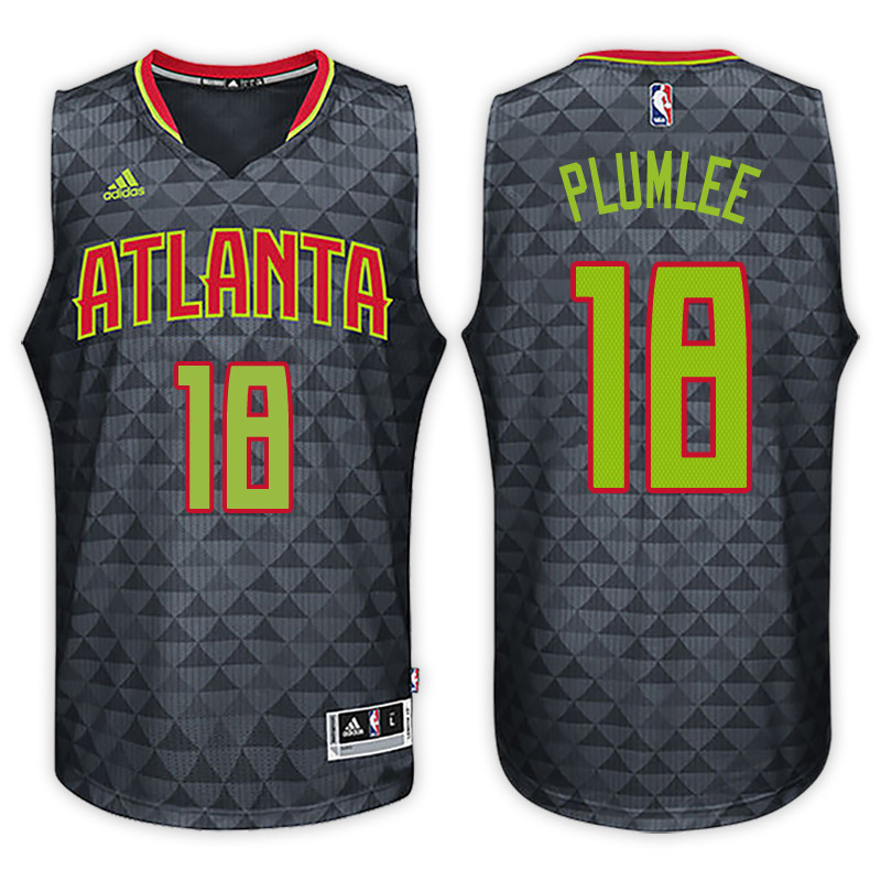 Men Hawks Miles Plumlee NBA Swingman Road Black Jersey