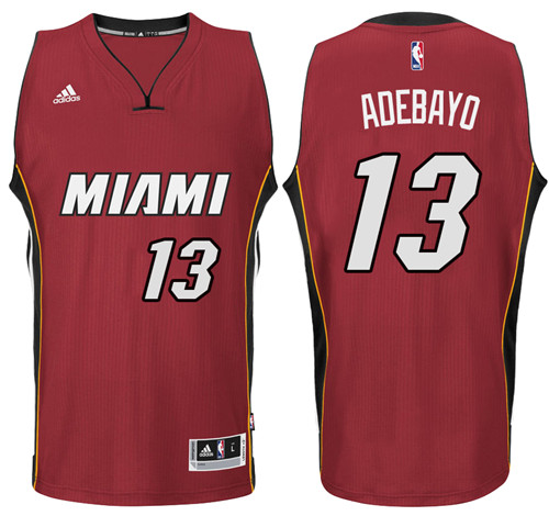 Men Heat Bam Adebayo Alternate #13 Red Jersey