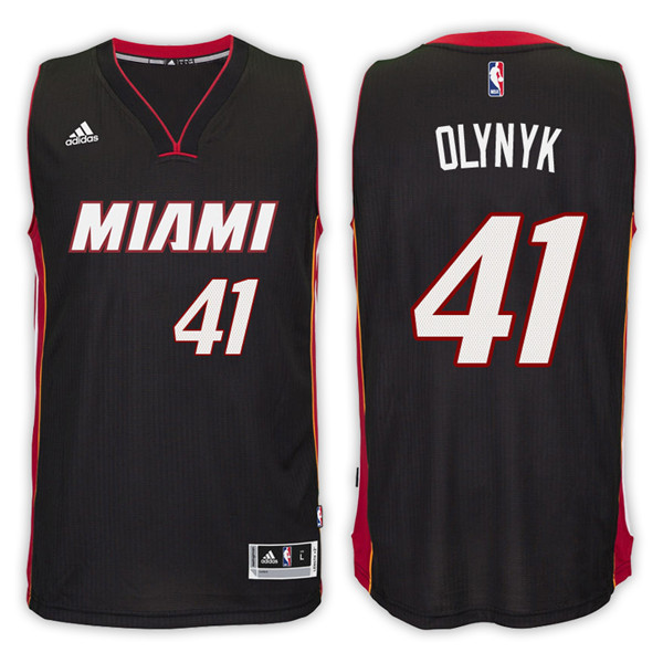 Men Heat Kelly Olynyk NBA Swingman Road Black Jersey