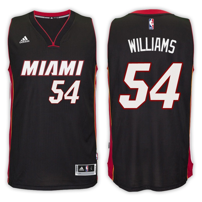 Men Heat Matt Williams #54 NBA Swingman Road Black Jersey