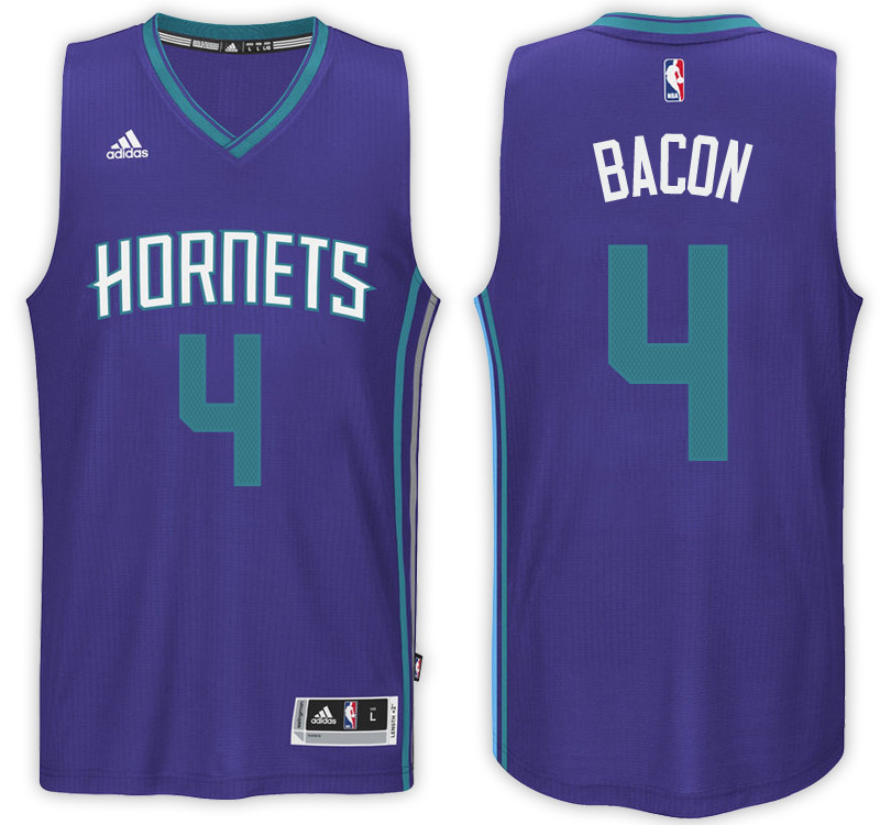 Men Hornets Dwayne Bacon NBA Swingman Road Purple Jersey