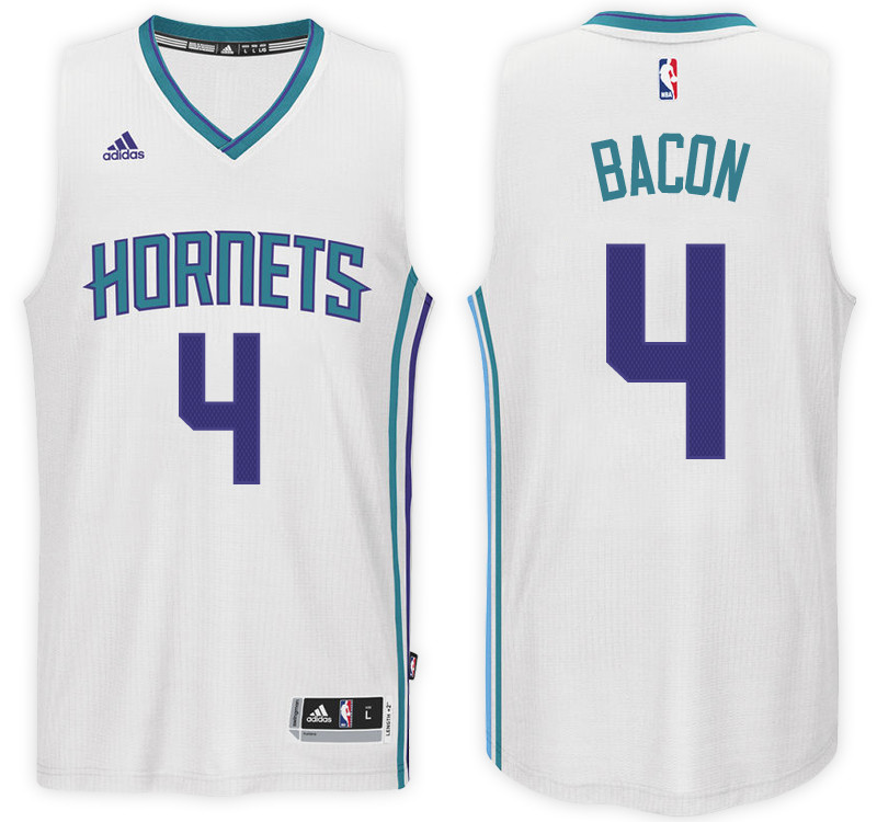 Men Hornets Dwayne Bacon NBA Swingman Road White Jersey 