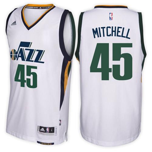 Men Jazz Donovan Mitchell #45 Home White Jersey