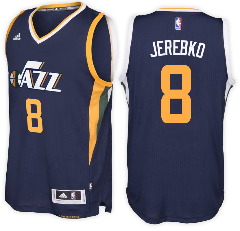 Men Jazz Jonas Jerebko NBA Swingman Road Navy Jersey