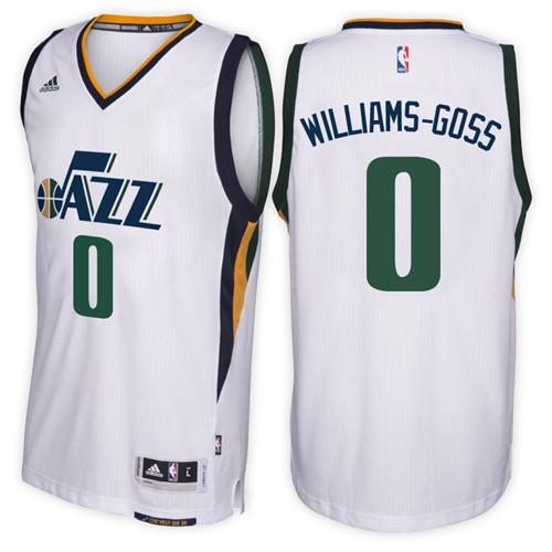 Men Jazz Nigel Williams Goss #0 Home White Jersey