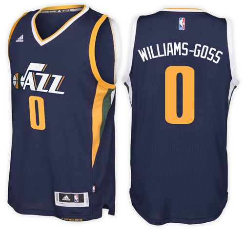 Men Jazz Nigel Williams Goss #0 Road Navy Jersey