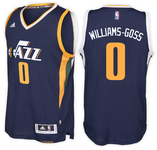 Men Jazz Nigel Williams-Goss NBA Swingman Road Navy Jersey