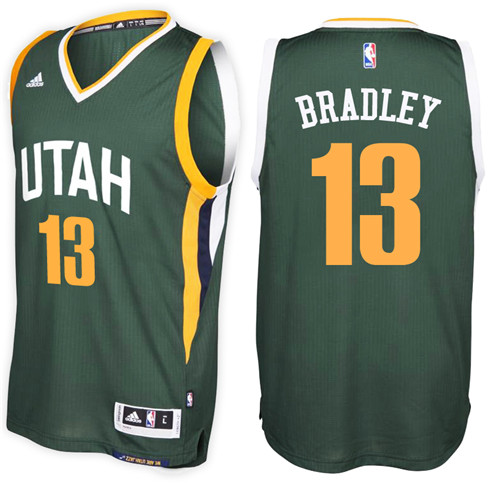 Men Jazz Tony Bradley #13 Alternate Green Jersey